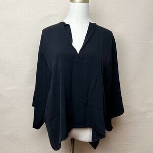 Helmut Lang Black Kimono-Style Silk Blouse XS - Minimalist Elegance
